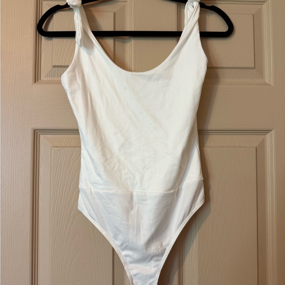 Lulu's White Bodysuit One Piece Scoop Neck